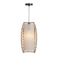 **Lampa wisząca z tkaniny i rattanu**