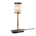 **Lampa stołowa z abażurem – nowoczesny design z metalowymi akcentami**